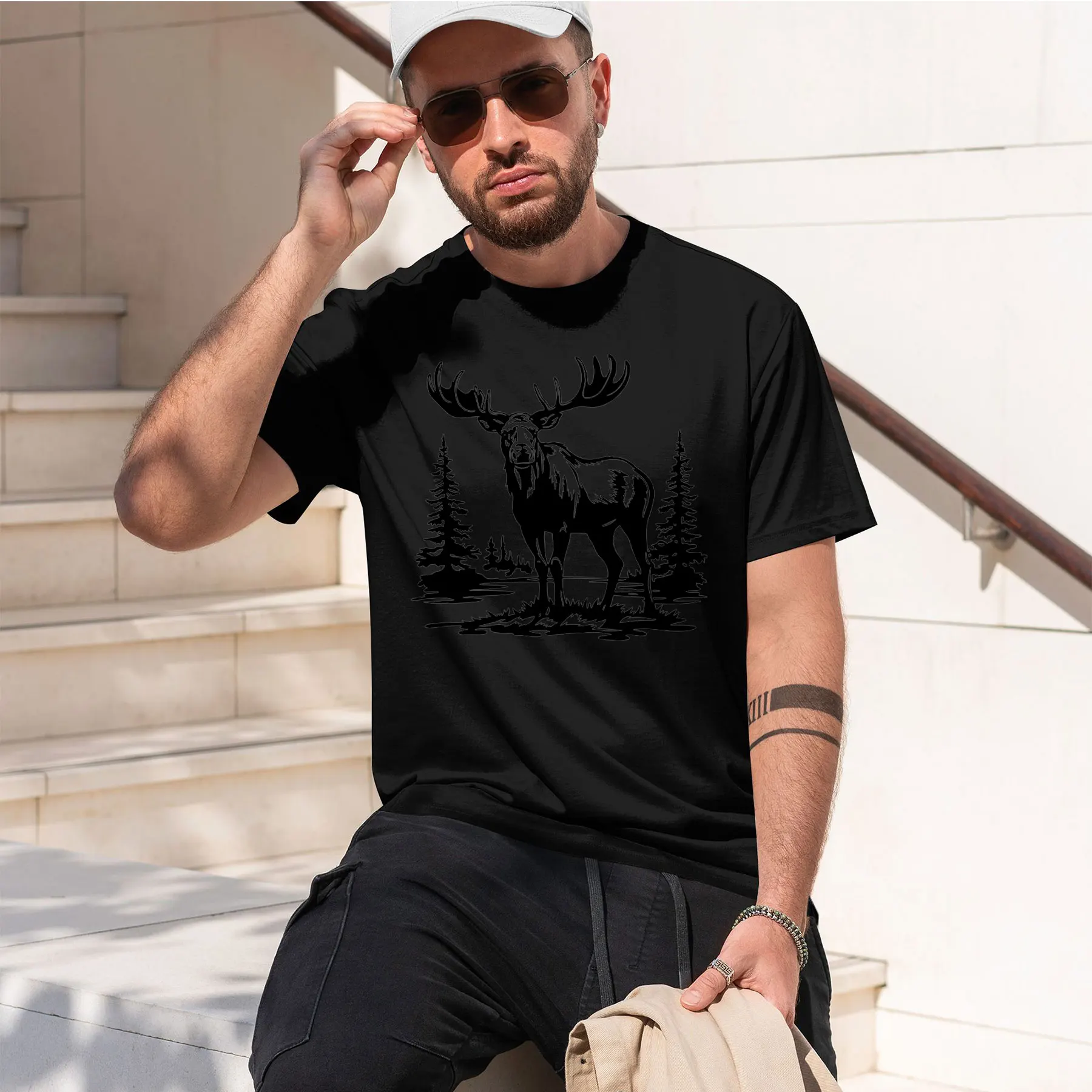 Commercial Printing File - Camiseta de gola redonda divertida com
